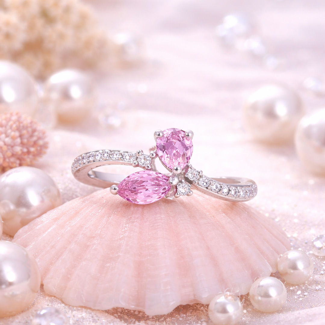 Blush Petal Marquise & Pear Ring