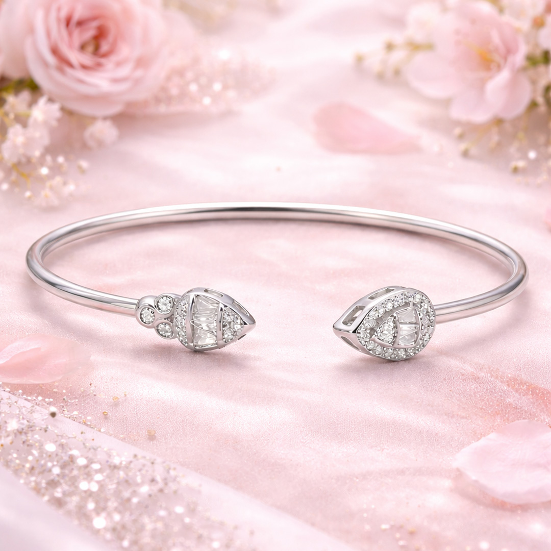 The Asha Pear-Drop Cuff Ajjiva Jewellers
