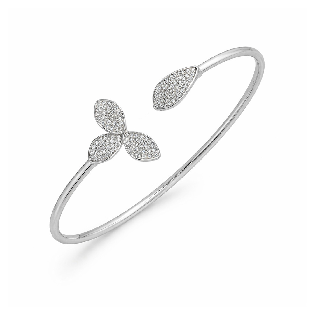 Triple Leaf Dimond - Cut Bangle