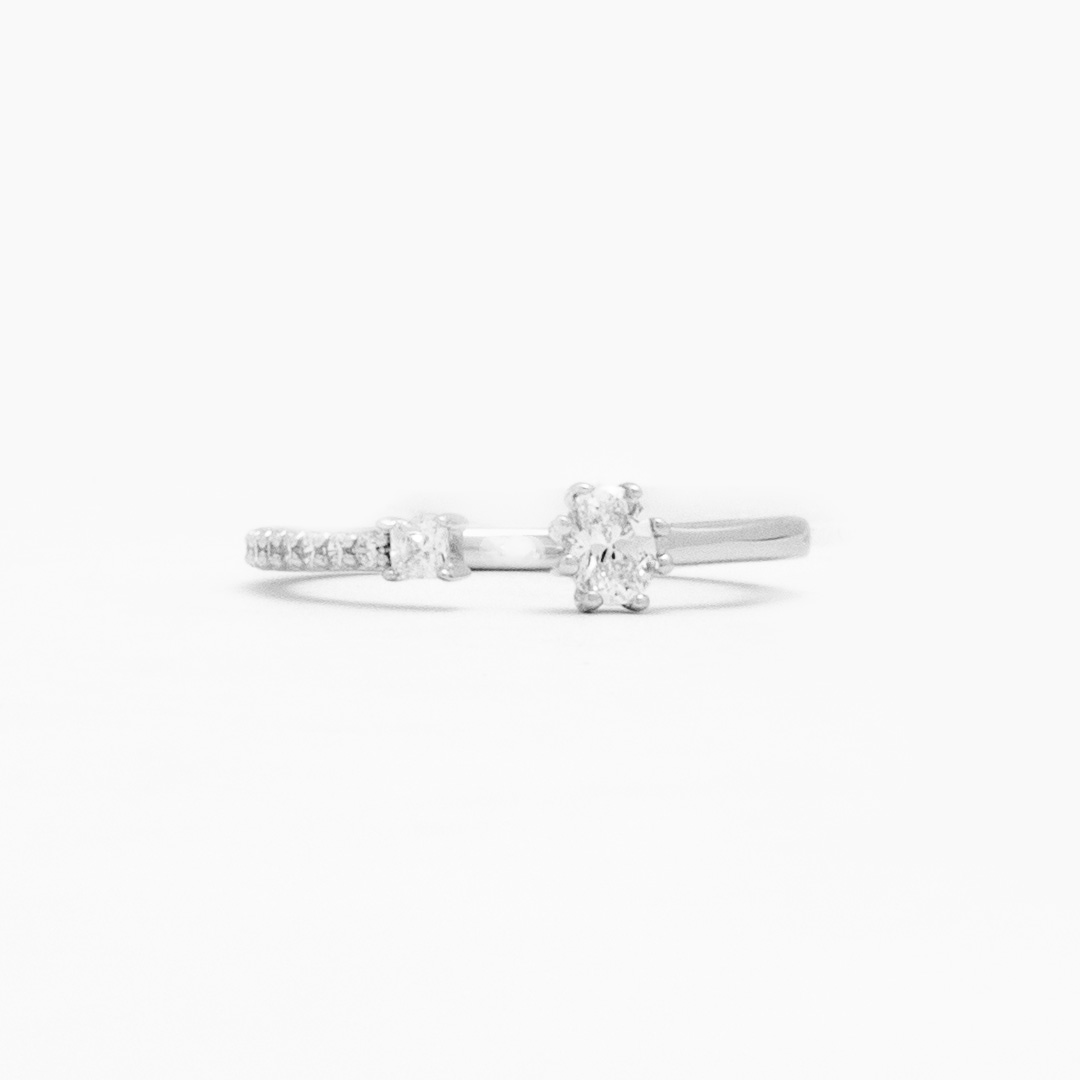 Asymmetric Dual-Cut Open Cuff Ring