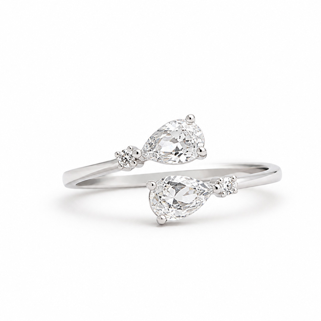 Twin Star Adjustable Silver Toe Ring