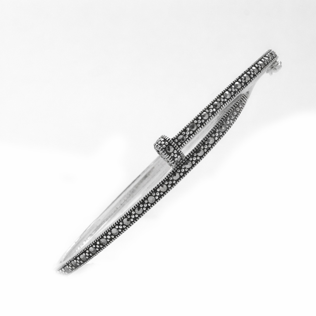 Silver Rivet Bangle