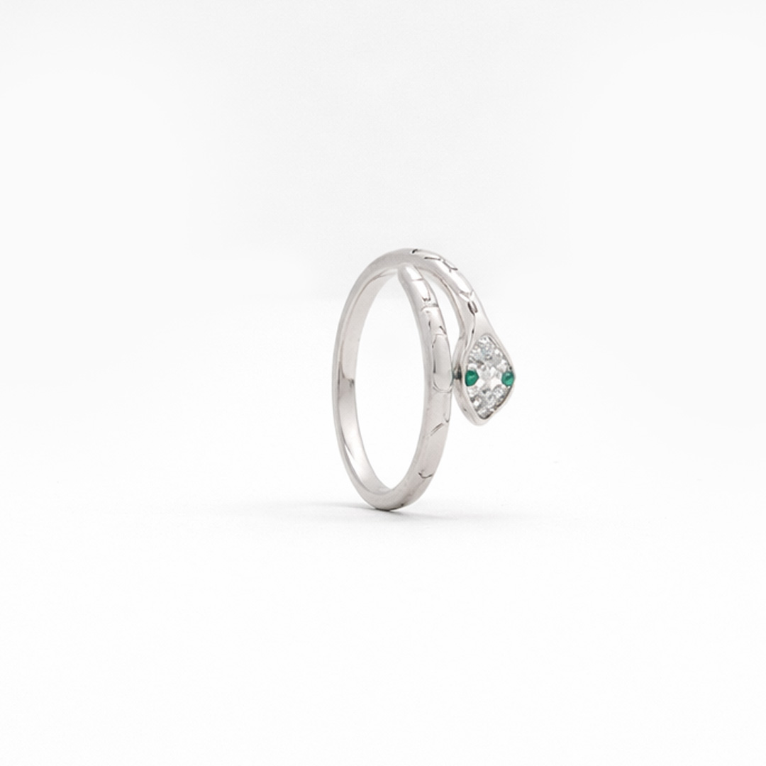 Mystic Serpent Pave Open Ring