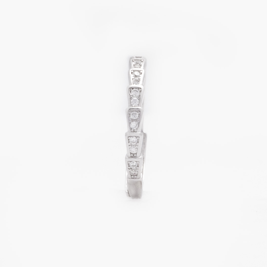 Geometric Pavé Panel Ring