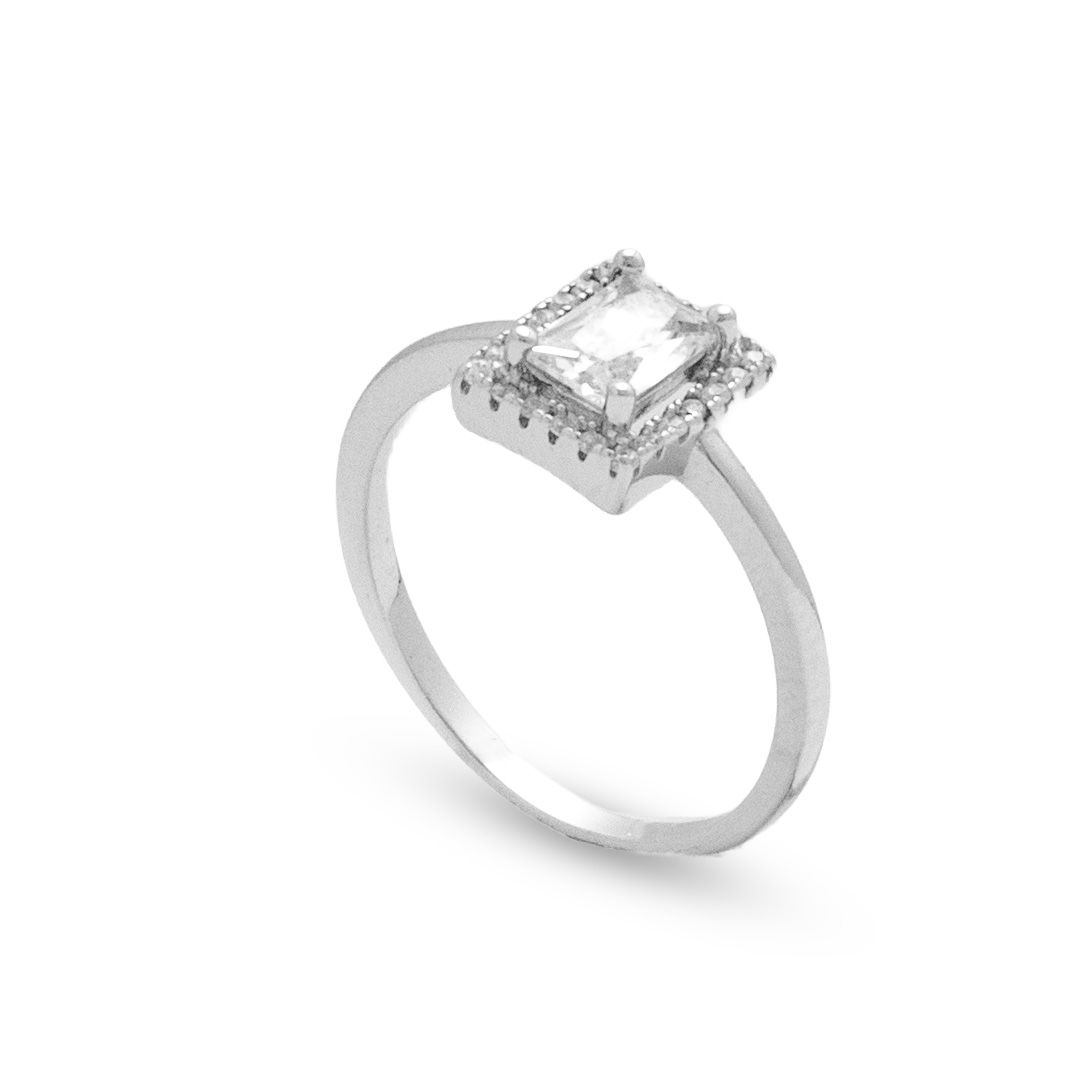 The Victoria Emerald-Cut Halo Ring