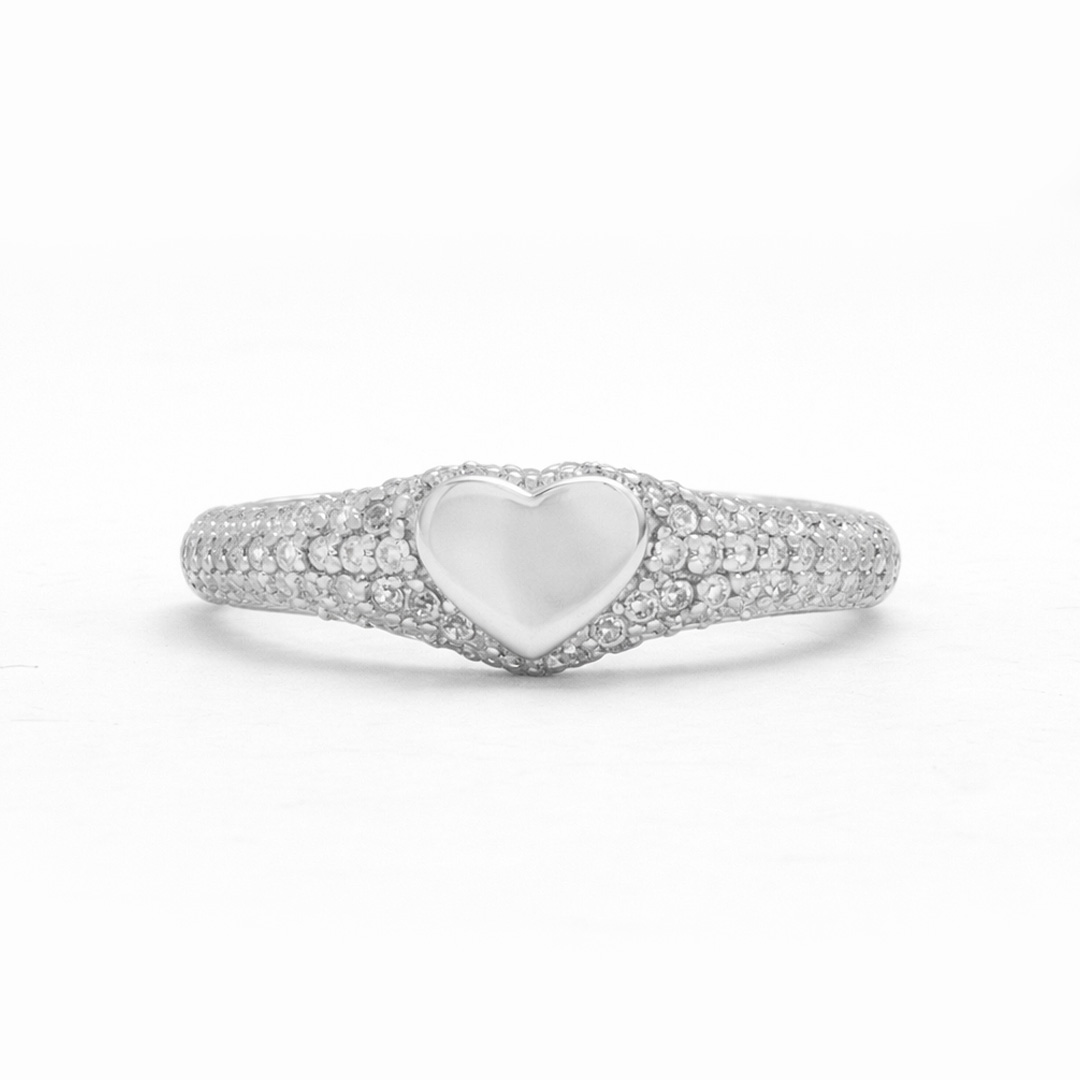 Heart Signet Pave Ring