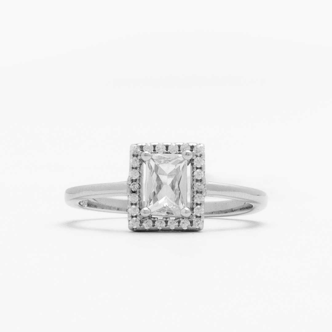 The Victoria Emerald-Cut Halo Ring