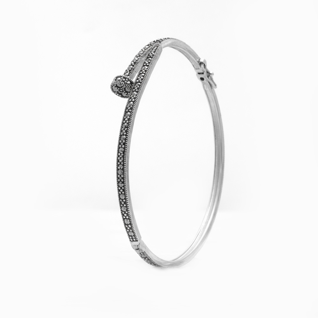 Silver Rivet Bangle