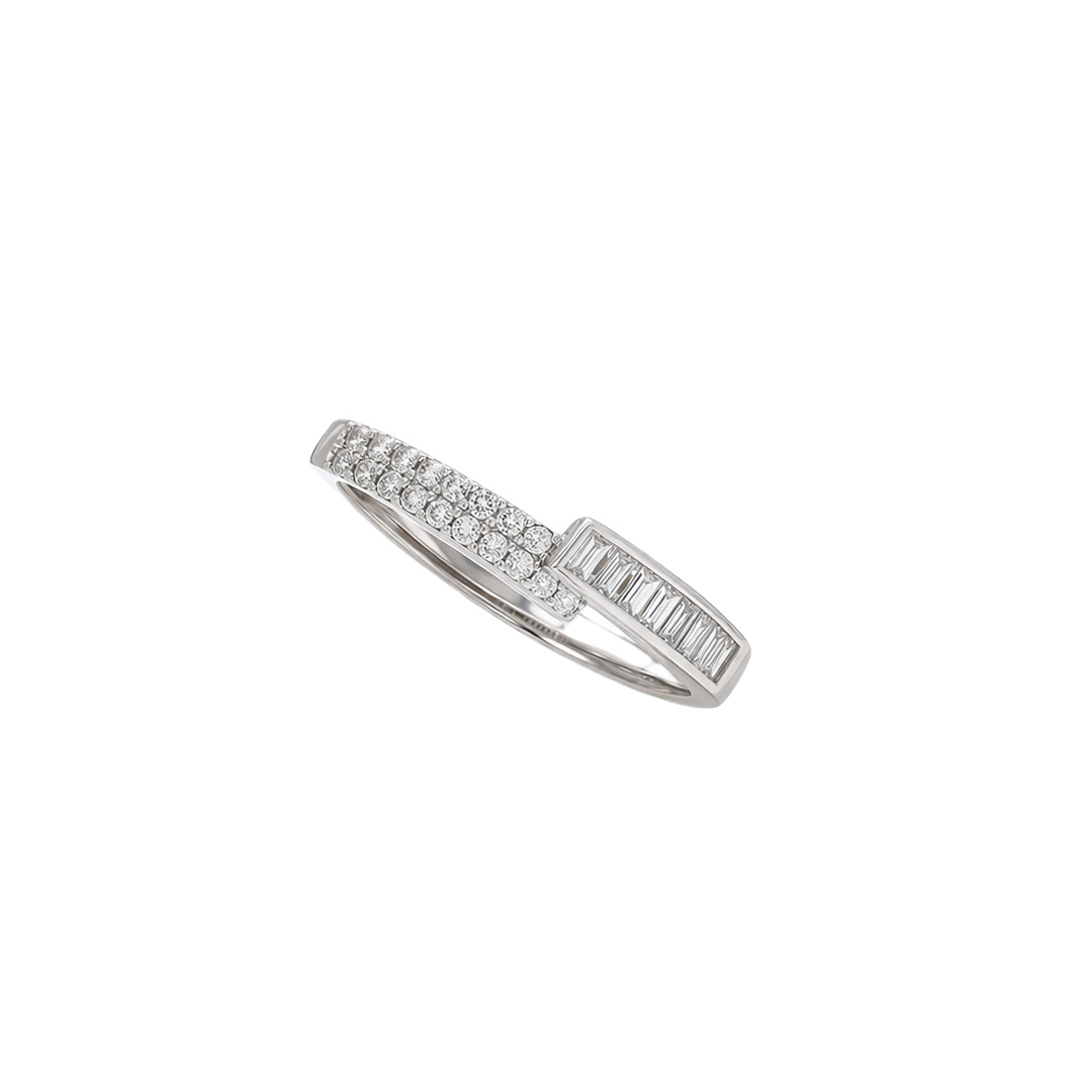 Baguette & Round Cluster Bypass Ring