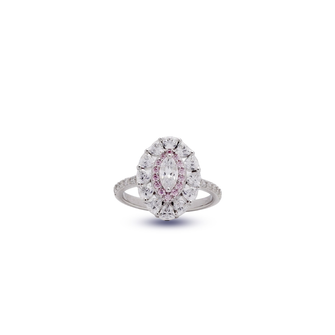 A Flower from My Heart Rhodium Plated Ring