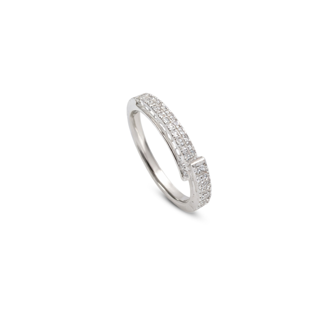 Baguette & Round Cluster Bypass Ring