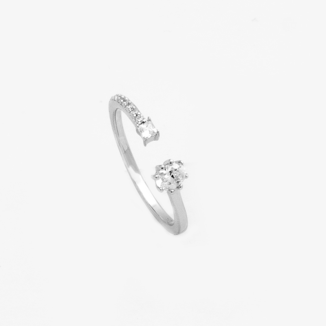 Asymmetric Dual-Cut Open Cuff Ring