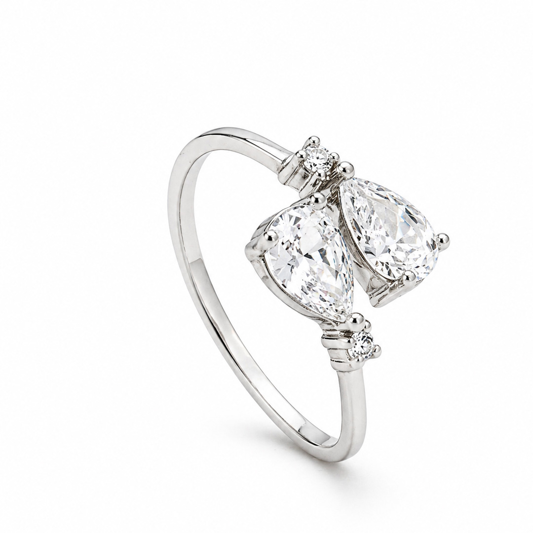 Twin Star Adjustable Silver Toe Ring