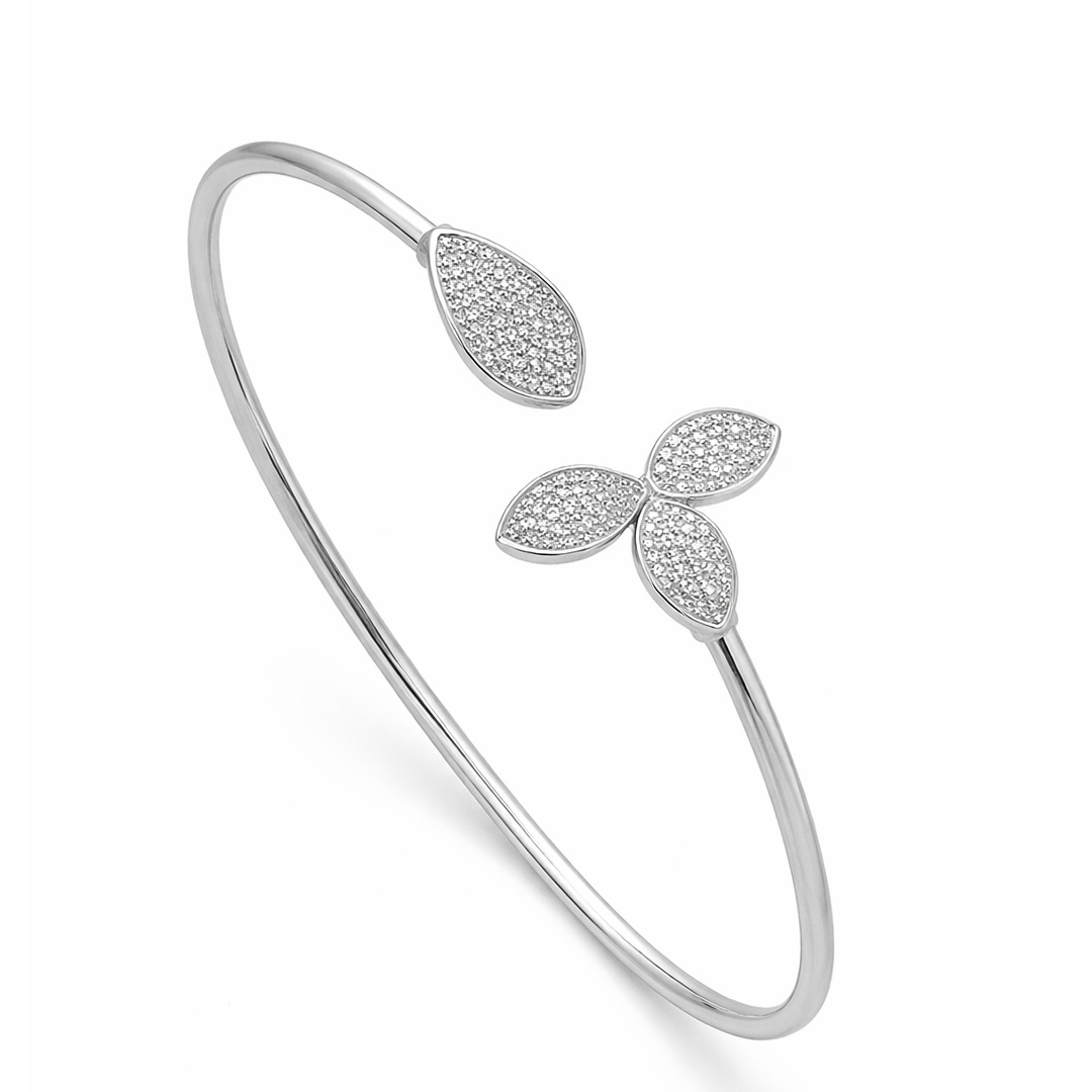 Triple Leaf Dimond - Cut Bangle