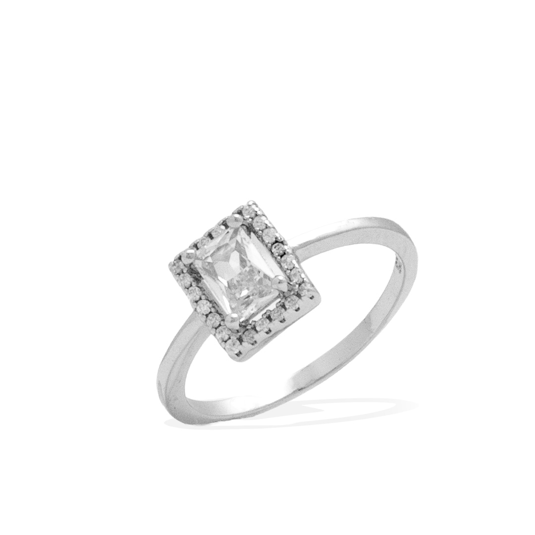 The Victoria Emerald-Cut Halo Ring