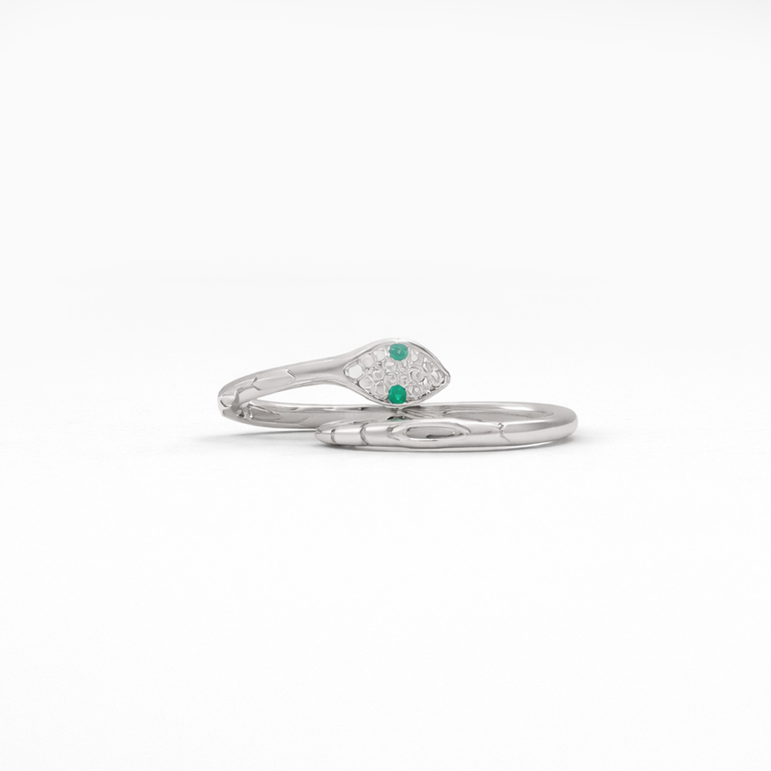 Mystic Serpent Pave Open Ring