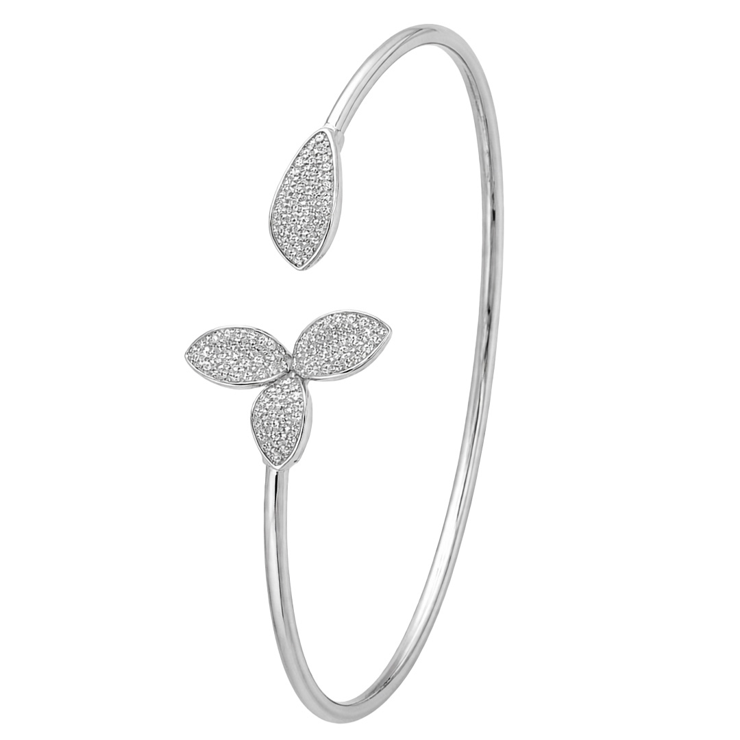 Triple Leaf Dimond - Cut Bangle