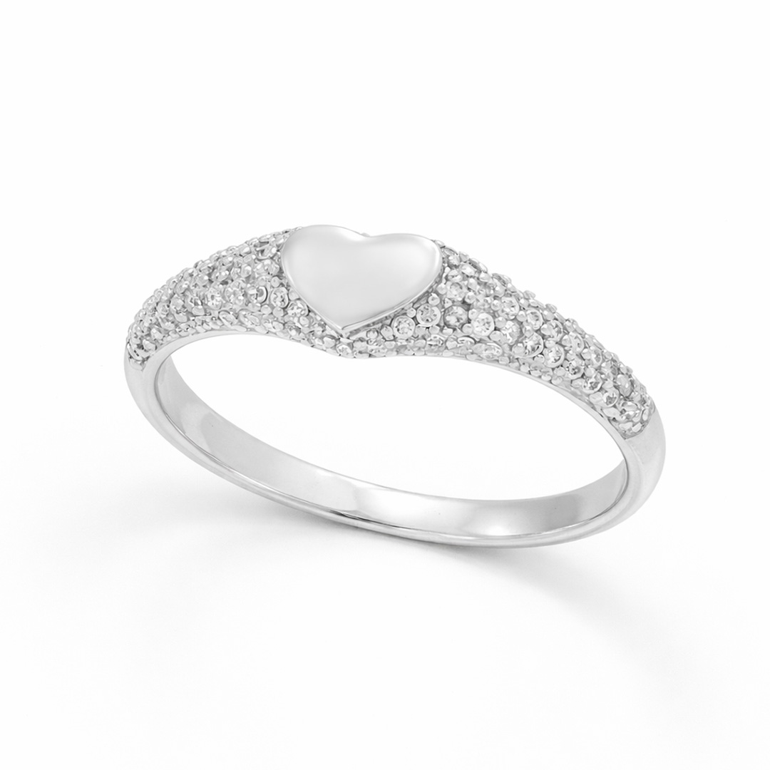 Heart Signet Pave Ring