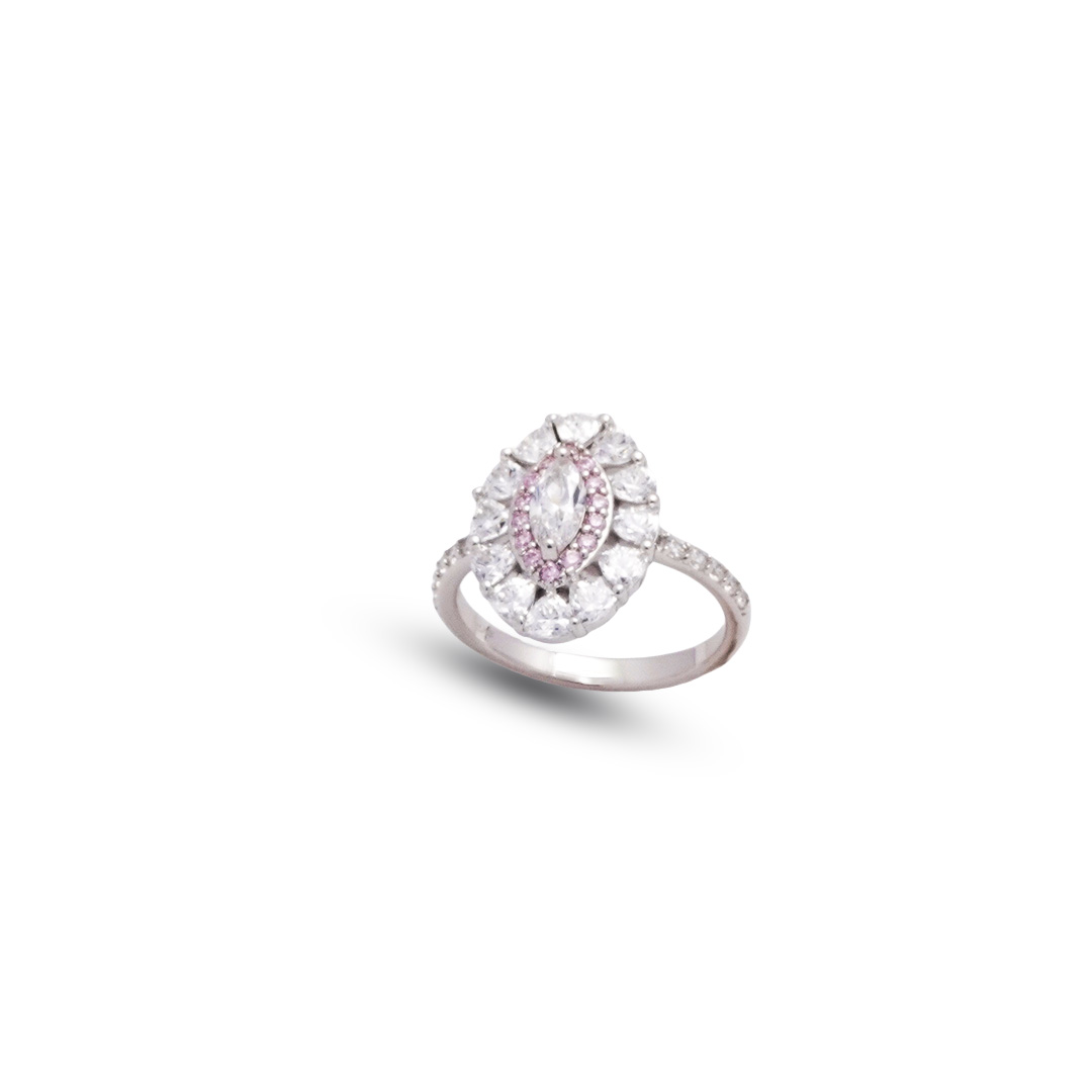 A Flower from My Heart Rhodium Plated Ring