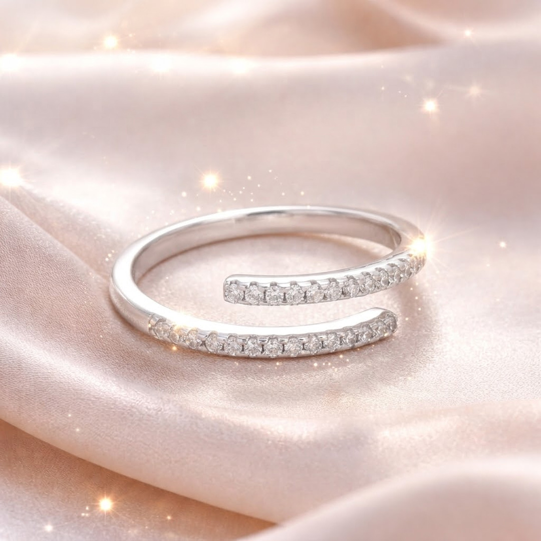 Aajiva Sakura Bloom 925 Sterling Silver Solitaire Ring