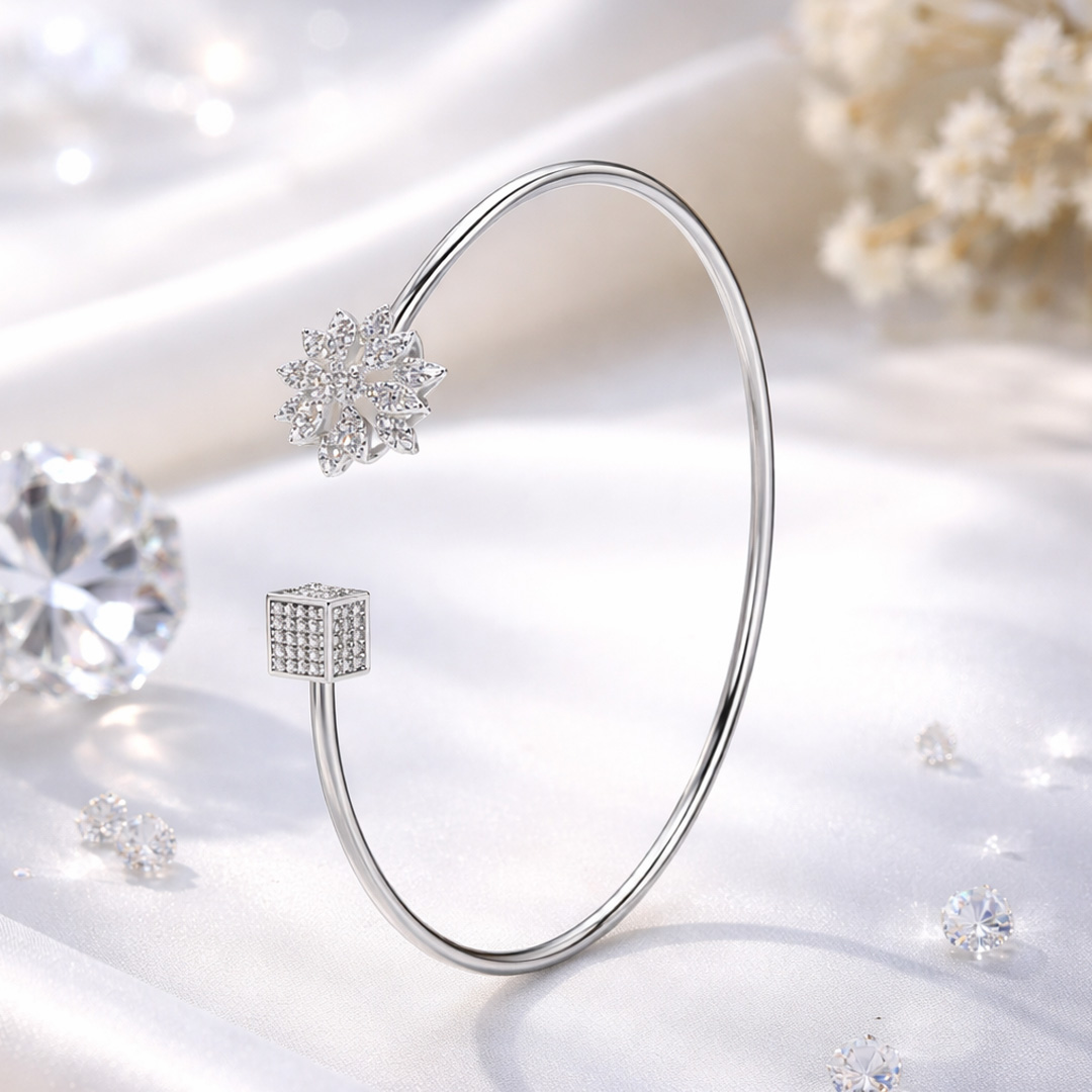 Silver Open Cuff Bracelet