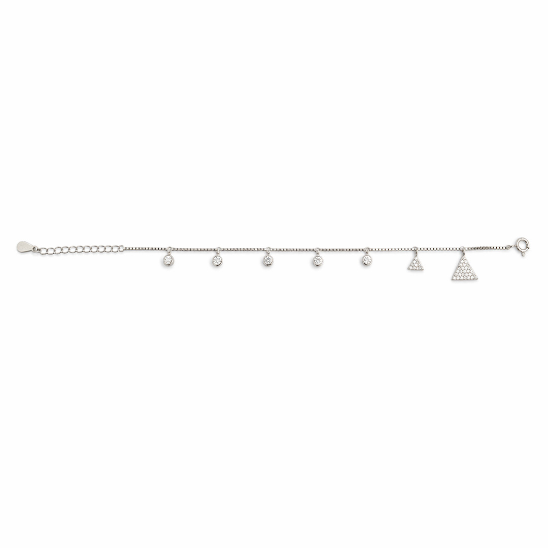 Trixie Triangle & CZ Charm Bracelet