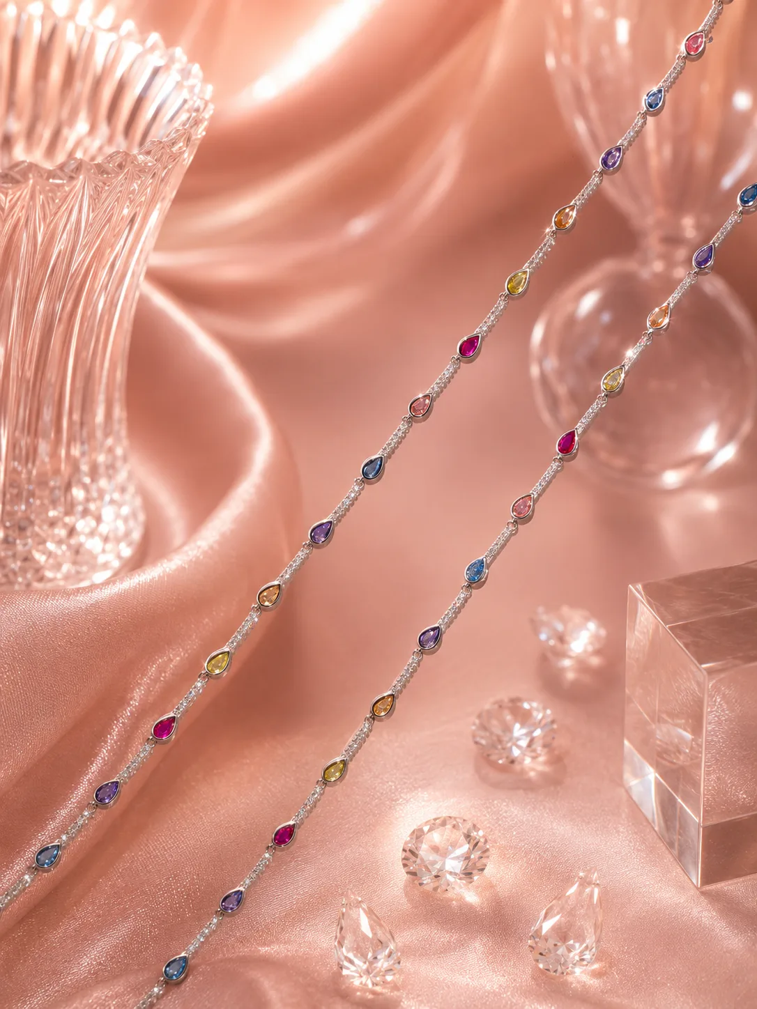 Rainbow Drop Anklet