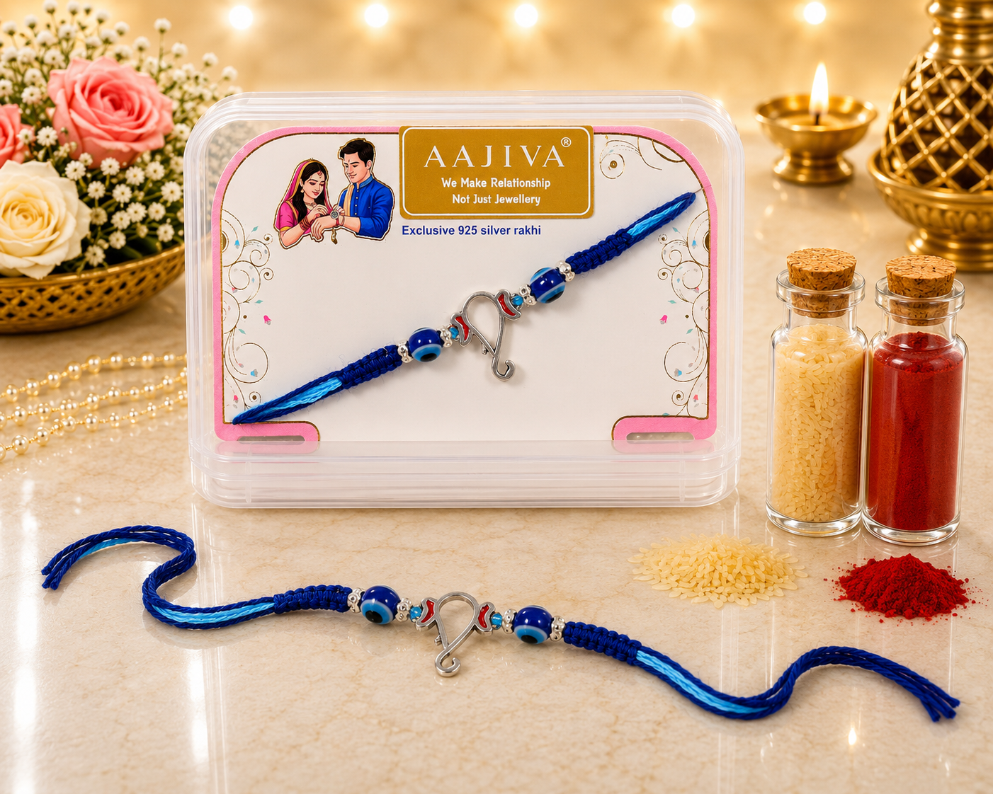 Aajiva Vinayak Silver Rakhi