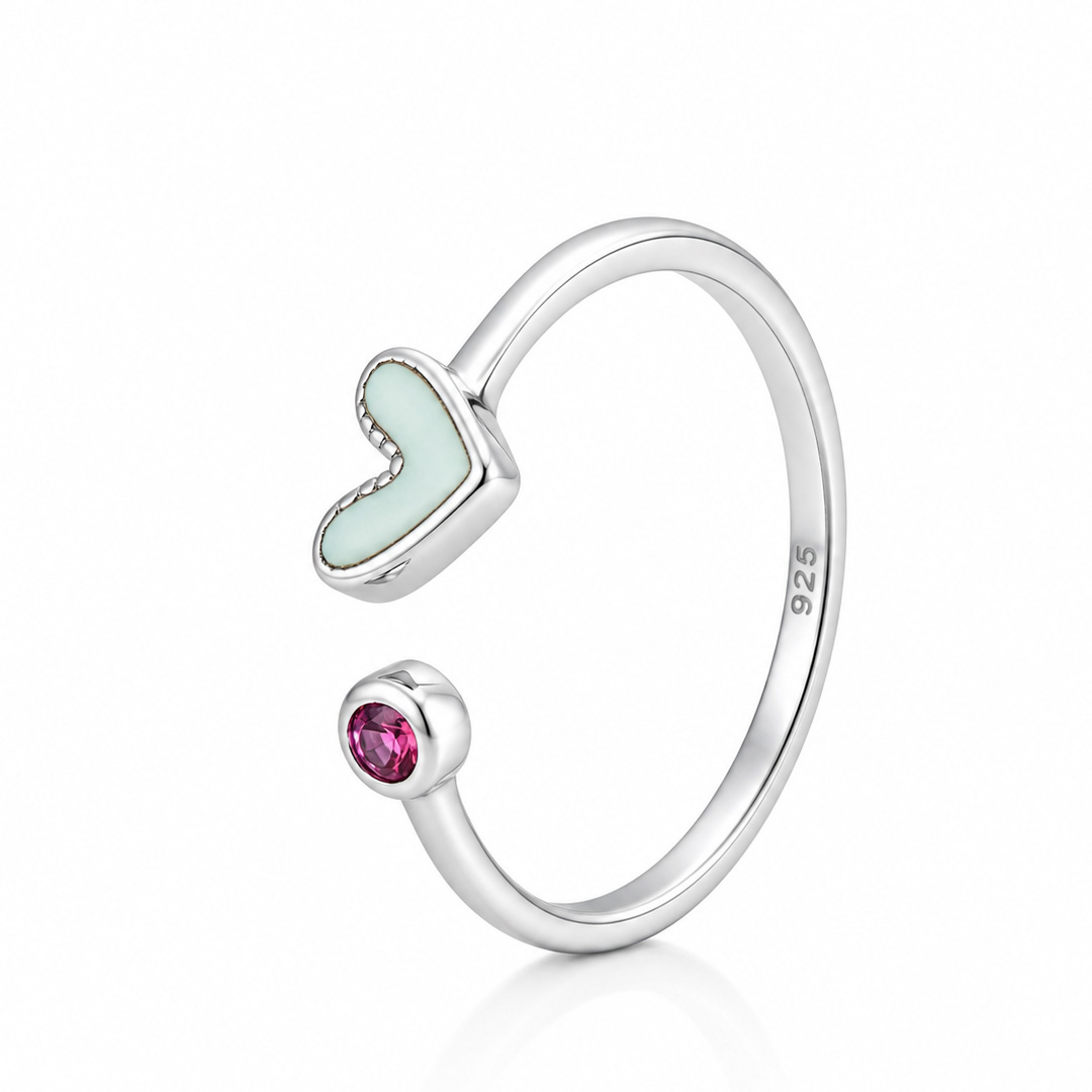 Mira Mother-of-Pearl Heart Open Cuff Toe Ring (Pair)