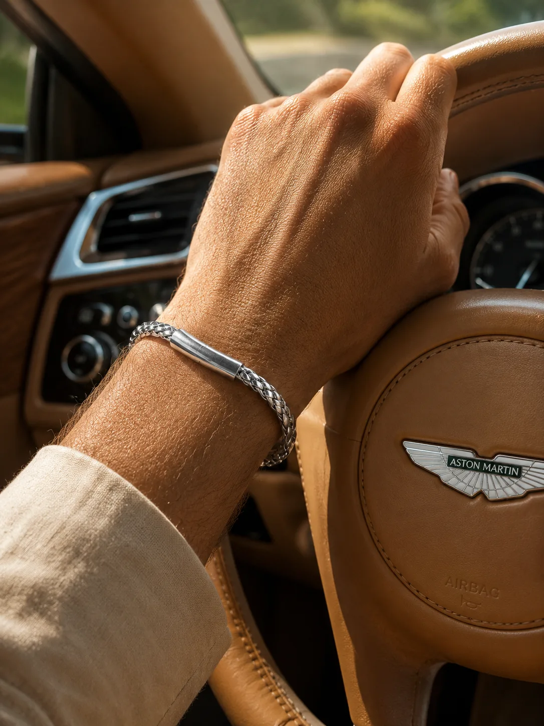 Woven Chain Bar Men's Bracelet