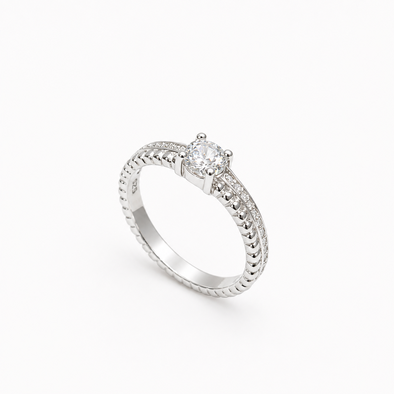 Vintage Rope Solitaire Ring