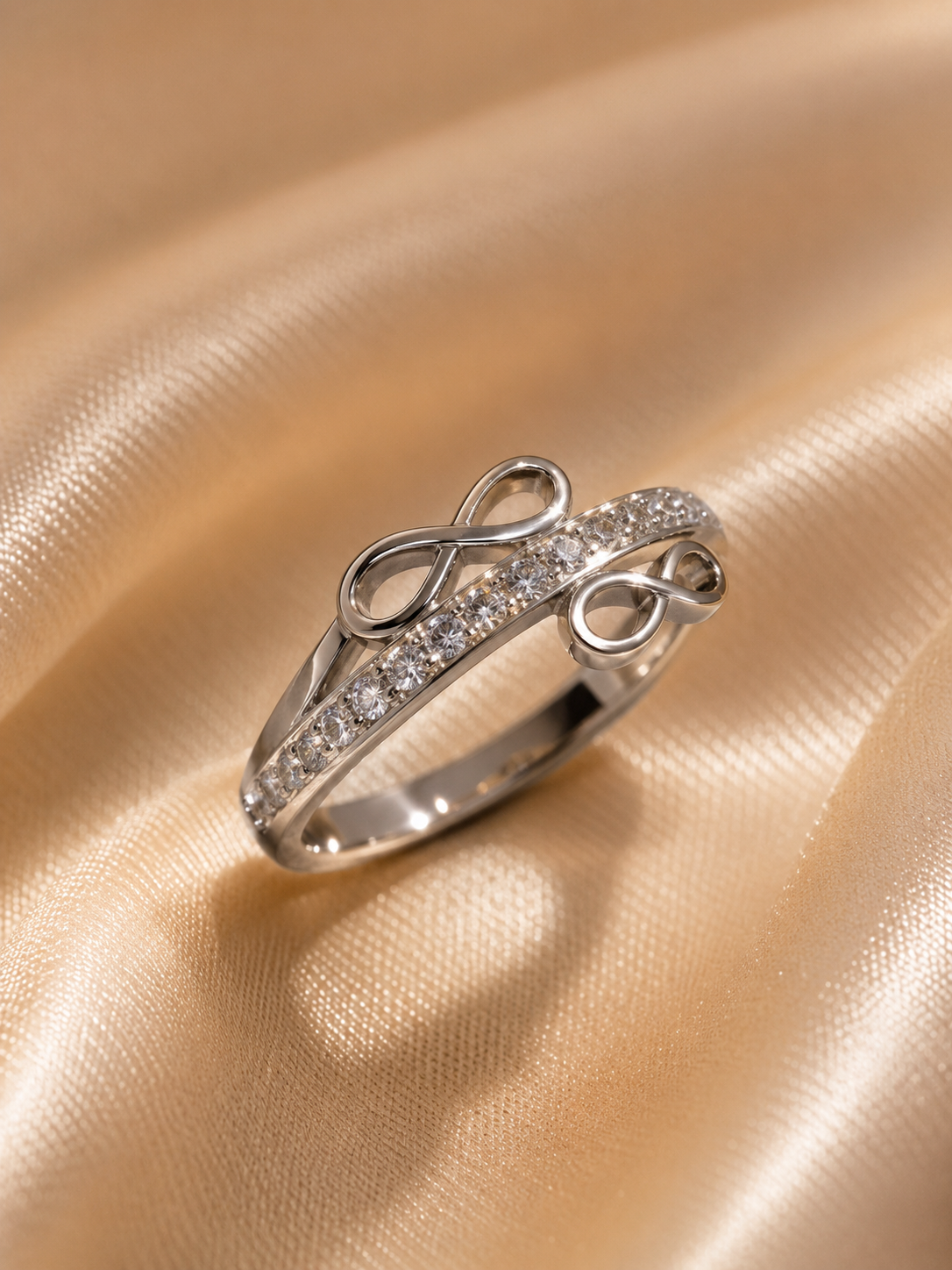 Double Infinity Pavé Ring