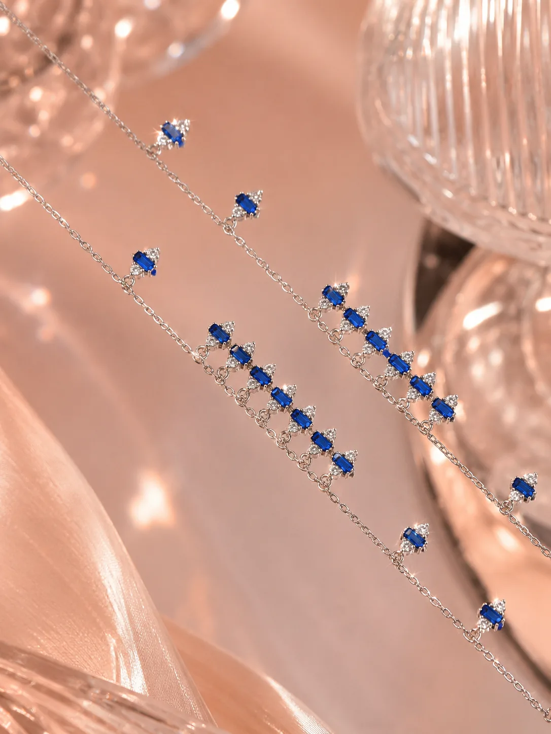 Sapphire Dangle Anklet