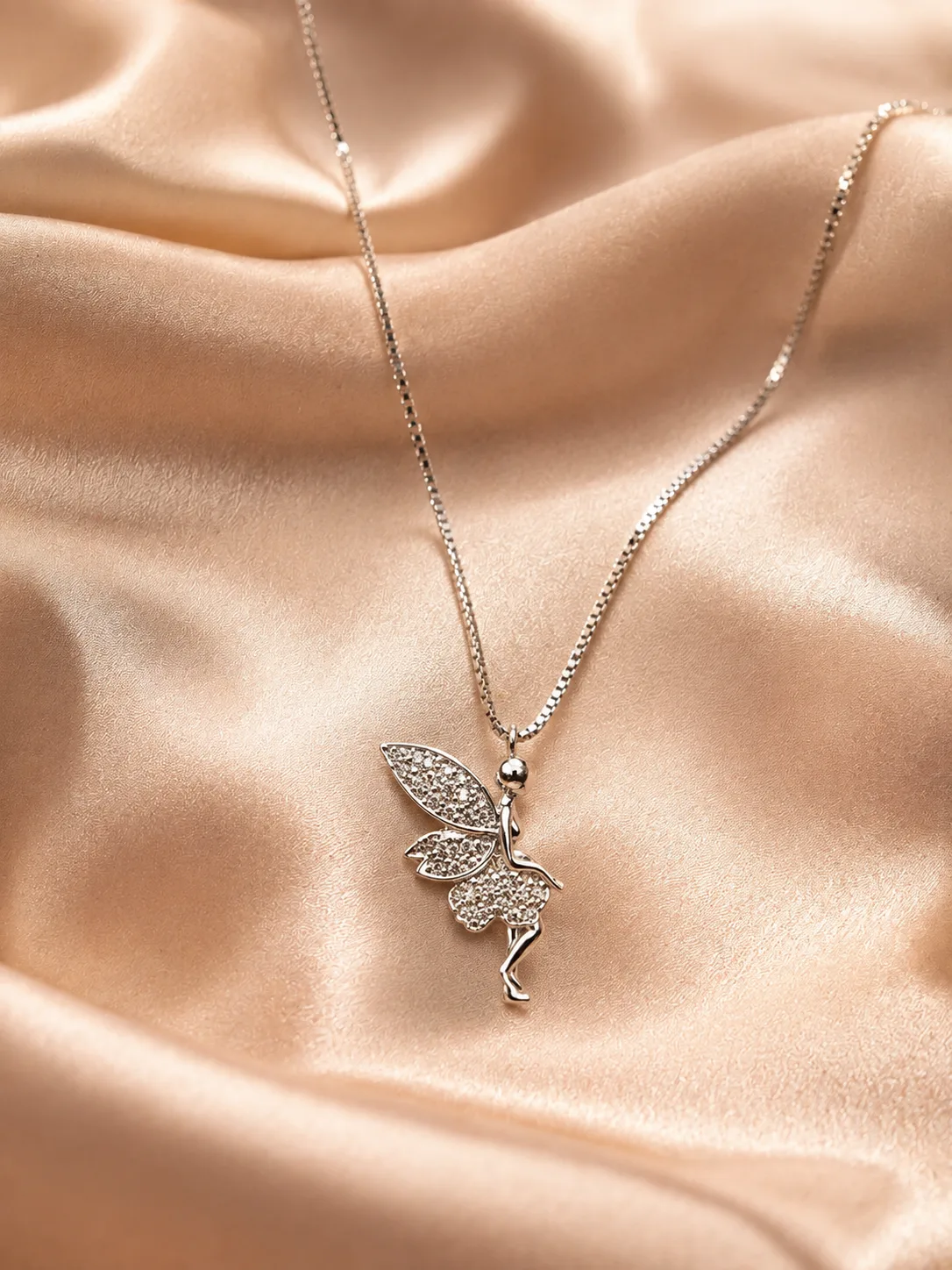 Pave Fairy Pendant Necklace