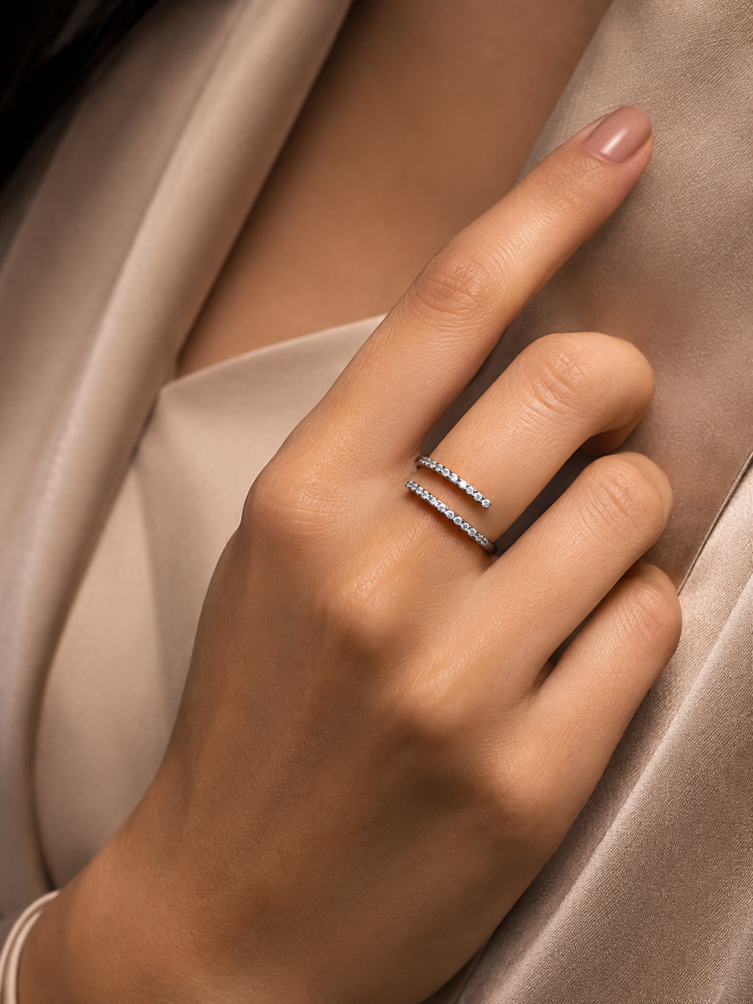 Pavé Spiral Wrap Ring