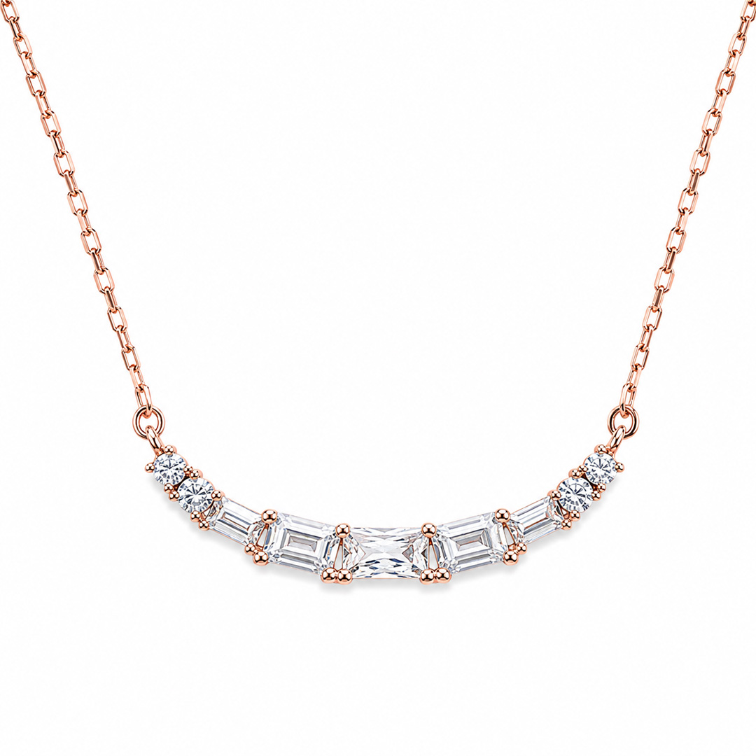 Baguette Crescent Bar Necklace