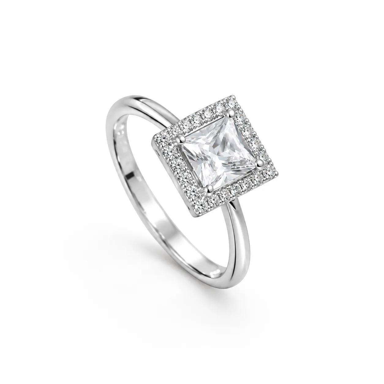 Princess Cut Halo Ring