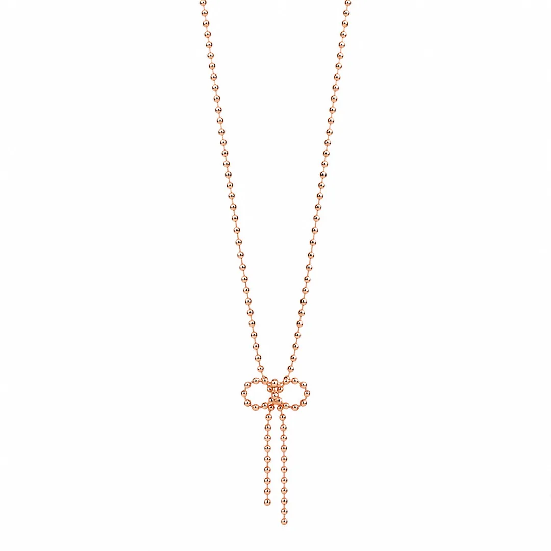 Ball Chain Bow Tassel Necklace