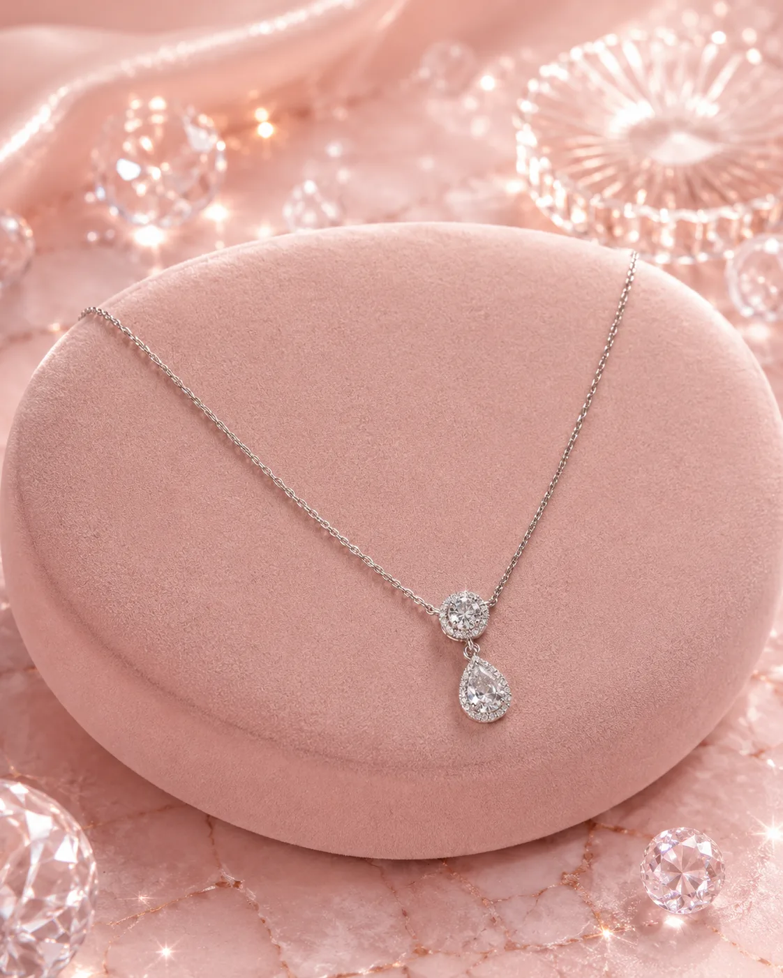 Aurelia Teardrop Solitaire Necklace & Earring Set