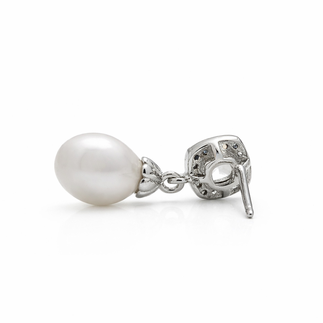 Halo Stud & Pearl Drop Earrings