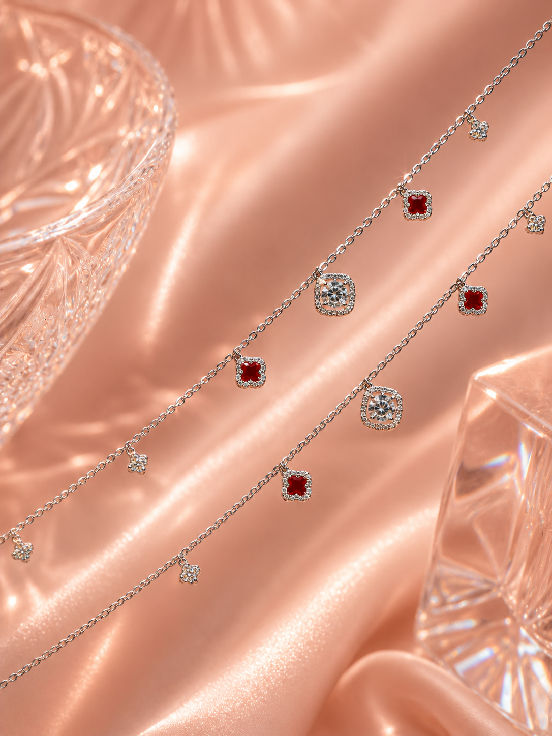 Ruby Clover Anklet