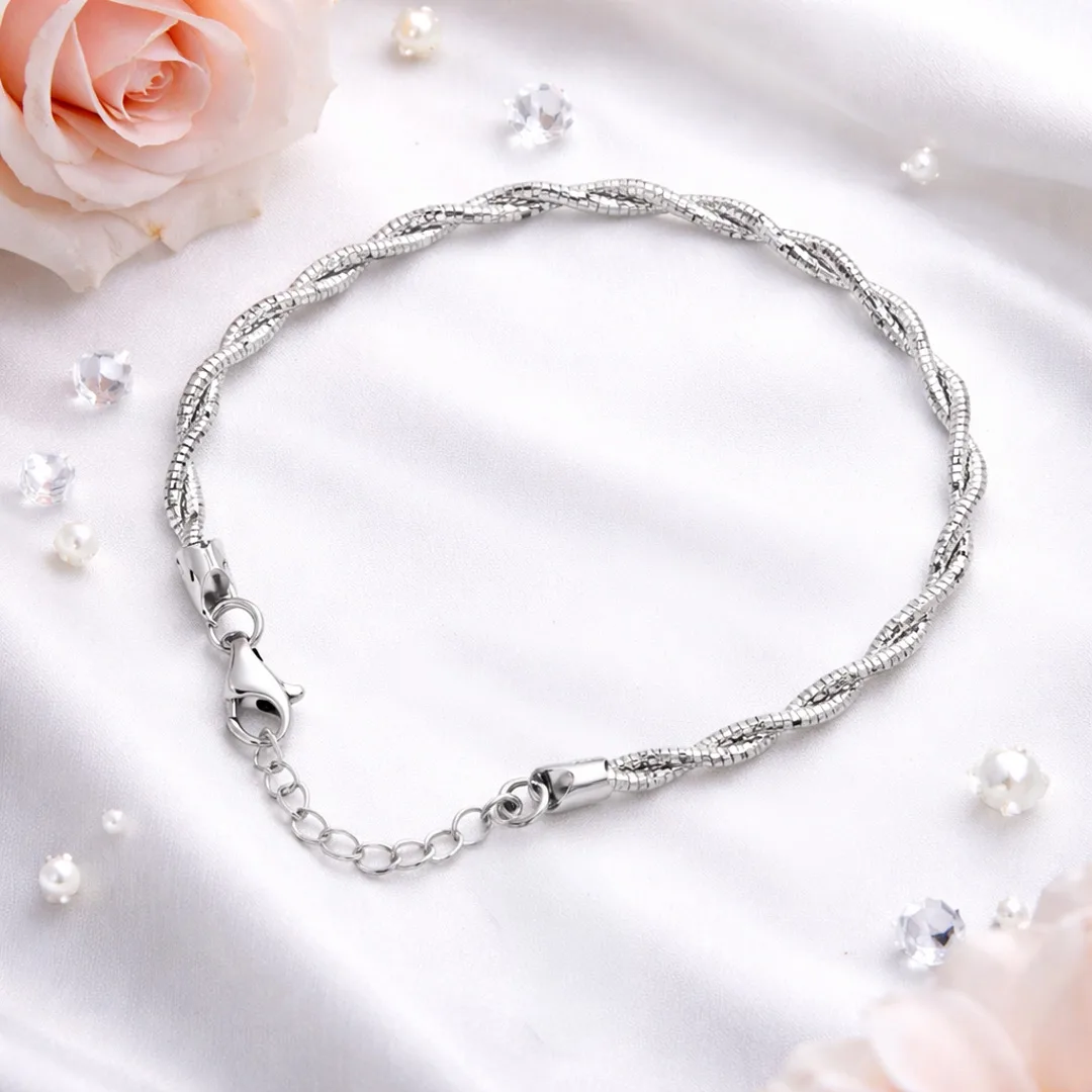 Twista Braided Silver Chain Bracelet