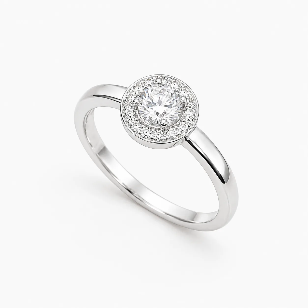 Classic Halo Solitaire Ring
