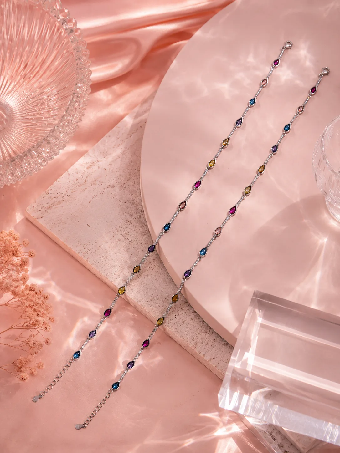 Rainbow Drop Anklet