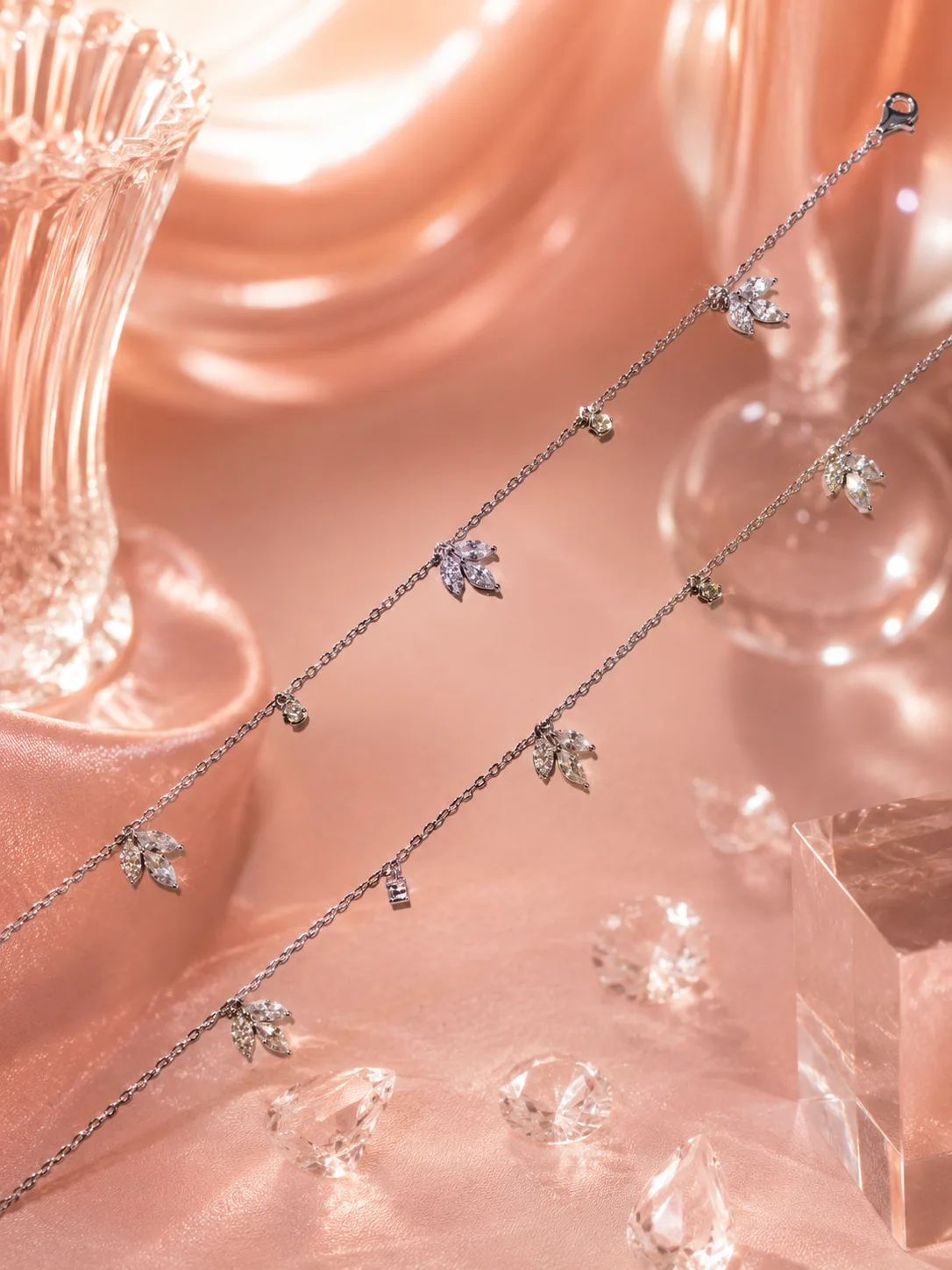 Crystal Leaf Anklet