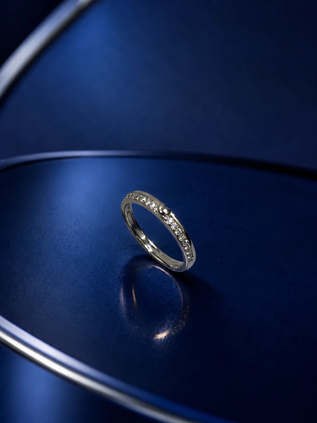 Pavé Eternity Band with Heart Accent