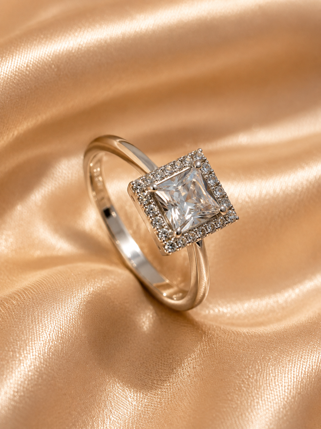 Princess Cut Halo Ring