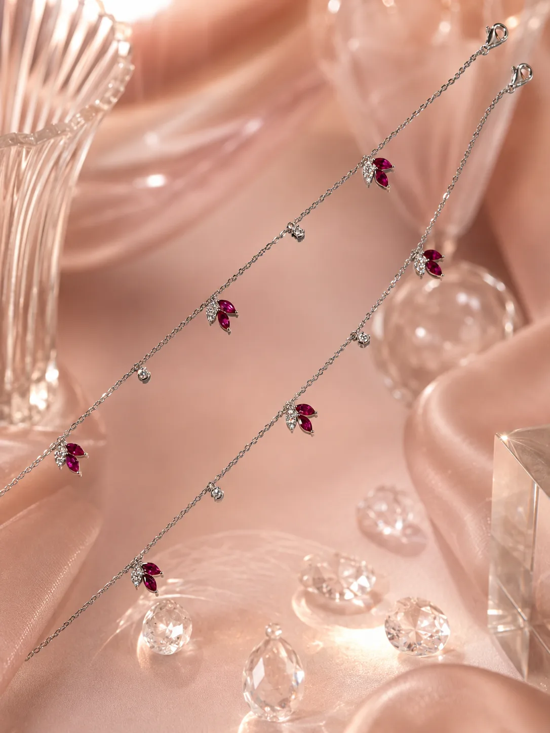 Ruby Leaf Anklet