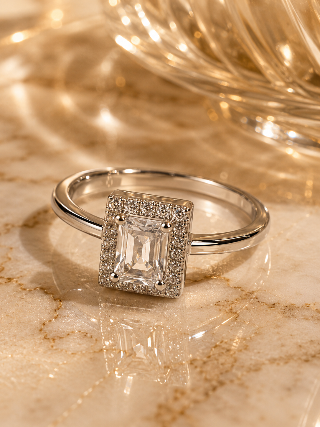 Princess Cut Halo Ring