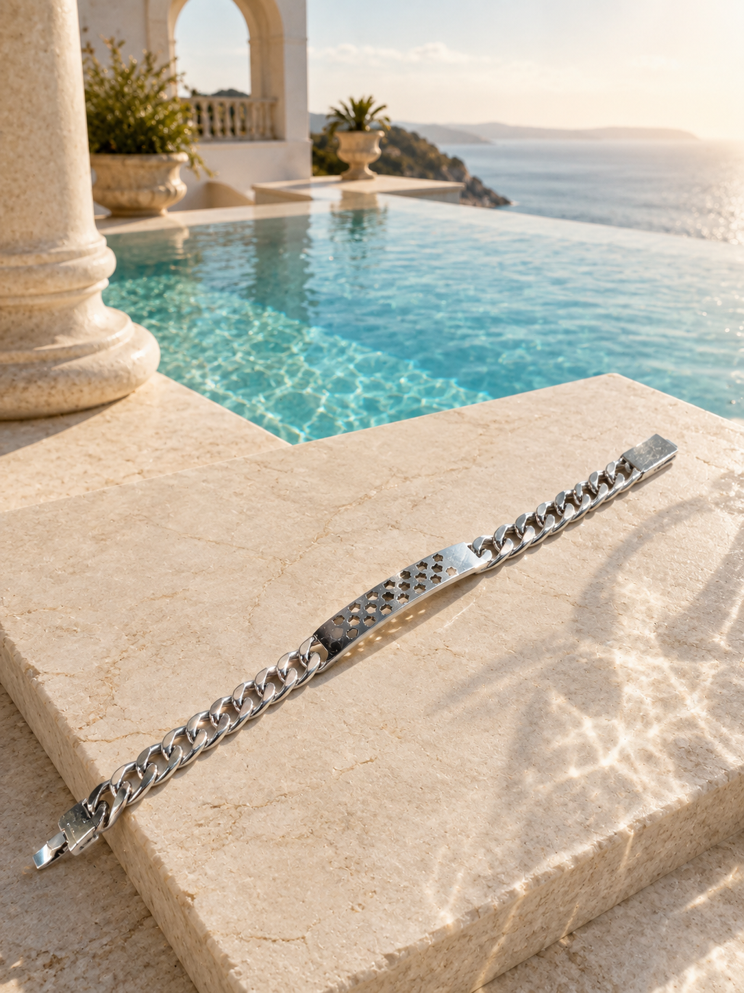 Star Cut-Out Id Plate Chain Bracelet